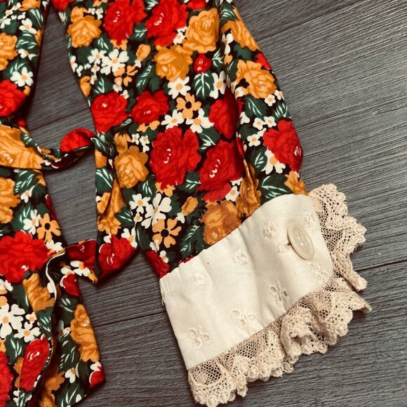 Vtg 70s Irene Kasmer Matching Floral Collared Blouse & Mini Skirt Set Size XS - Picture 6 of 7